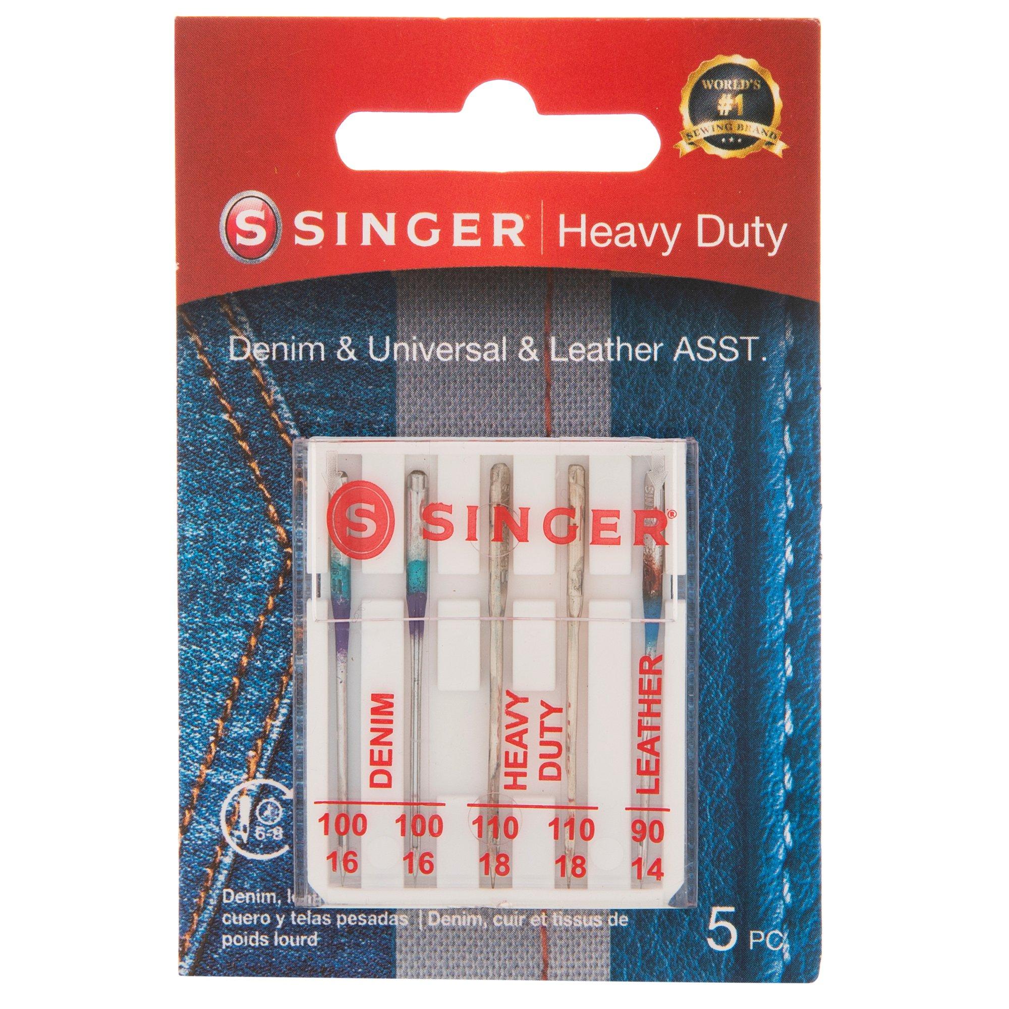 Singer Universal Heavy Duty Machine Needles, Assorted Sizes - 5 count